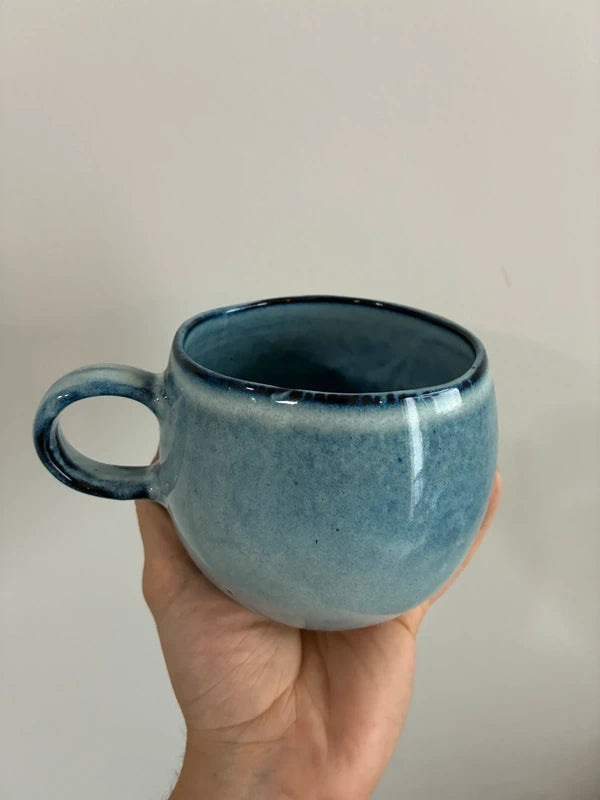 Taza Mug Tasse Becher Azul Niebla Brillante