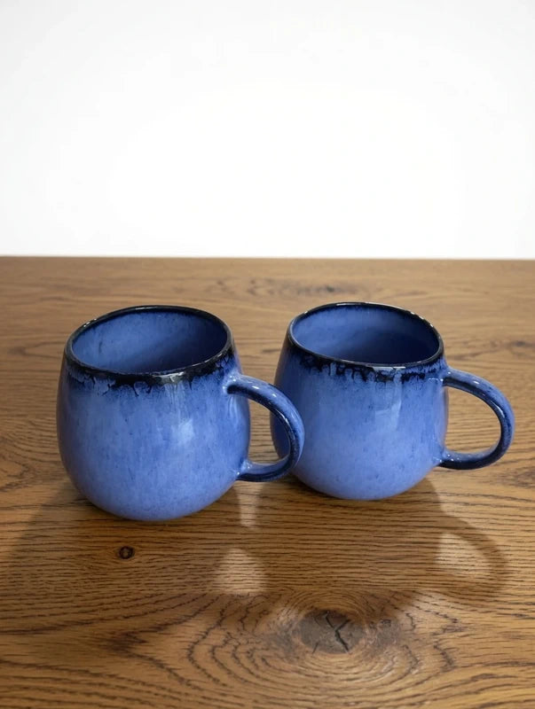 Pack 2 Taza Mug Tasse Becher Azul Cobalto Intenso
